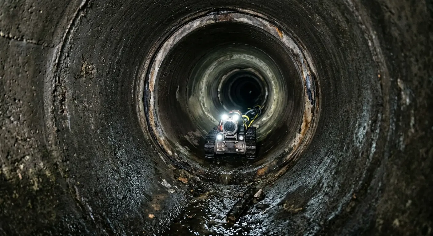 Robotic sewer camera inspecting pipe interior for Sewer Line Repair in Gresham